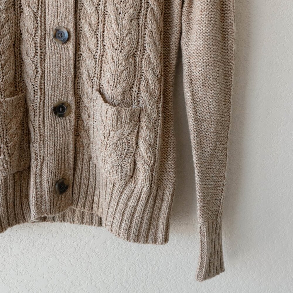St. John’s Bay Cable Knit Cardigan Sweater Women’s M Shawl Collar Academia Cabin - Picture 7 of 12
